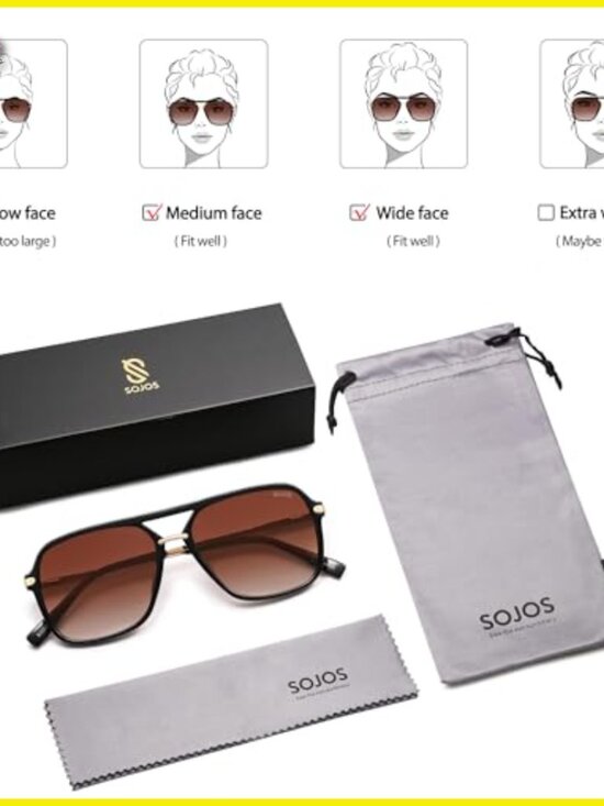 Square Retro Polarized Sunglasses Vintage Aviator Style Unisex Trendy